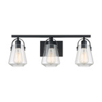 Skybridge Bathroom Vanity Light - Matte Black / Clear