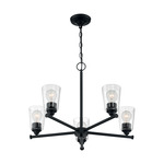 Bransel Chandelier - Matte Black / Clear Seeded