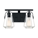 Skybridge Bathroom Vanity Light - Matte Black / Clear