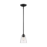 Bransel Mini Pendant - Matte Black / Clear Seeded