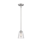 Bransel Mini Pendant - Brushed Nickel / Clear Seeded