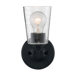 Bransel Bathroom Vanity Light - Matte Black / Clear Seeded