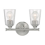 Bransel Bathroom Vanity Light - Brushed Nickel / Clear Seeded