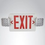 Universal Combo Emergency Exit Sign - White / Red