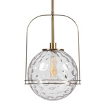 Mimas Pendant - Antique Brass / Clear Water