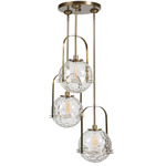 Mimas Cluster Pendant - Antique Brass / Clear Water