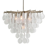 Goccia Pendant - Silver Leaf / Clear Seeded