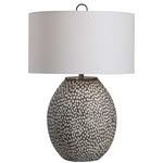 Cyprien Table Lamp - Brushed Rustic Gray / White Linen
