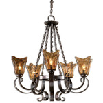 Vetraio Chandelier - Oil Rubbed Bronze / Amber