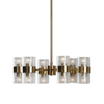 Marinot Chandelier - Antique Brass / Clear