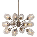 Chet Chandelier - Antique Brass / Amber