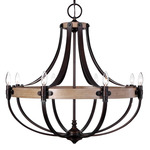 Dubois Chandelier - Bronze / Oak