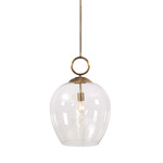 Calix Pendant - Aged Brass / Clear