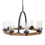 Atwood Chandelier - Iron / Clear Seeded