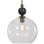 Mendota Pendant - Aged Brass / Clear