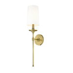 Emily Wall Sconce - Rubbed Brass / White
