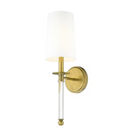 Mila Wall Sconce - Rubbed Brass / White