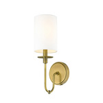 Ella Wall Sconce - Rubbed Brass / White