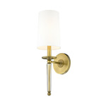 Avery Wall Sconce - Rubbed Brass / White