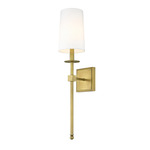 Camila Wall Sconce - Rubbed Brass / White