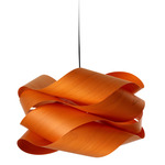 Link Pendant - Matte Black / Orange Wood