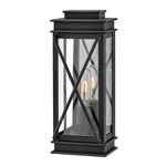 Montecito Outdoor Wall Sconce - Museum Black / Clear