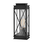 Montecito Outdoor Wall Sconce - Museum Black / Clear