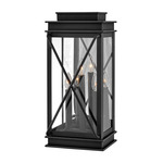 Montecito Outdoor Wall Sconce - Museum Black / Clear