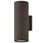 Silo Outdoor Up / Down Wall Sconce - Architectural Bronze / Etched Glass