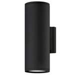 Silo Outdoor Up / Down Wall Sconce - Black / Etched Glass