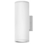 Silo Outdoor Up / Down Wall Sconce - Satin White / Etched Glass