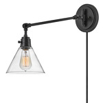 Arti Glass Swing Wall Sconce - Black / Clear