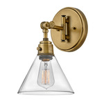 Arti Wall Sconce - Clear / Heritage Brass