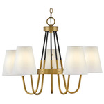 Aston Chandelier - Heritage Brass / Off White