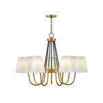 Aston Chandelier - Heritage Brass / Off White