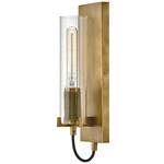 Ryden Wall Sconce - Heritage Brass / Clear