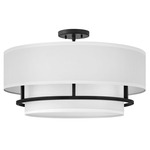 Graham Semi Flush Ceiling Light - Black / White