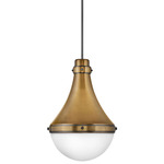 Oliver Pendant - Heritage Brass / Etched Opal