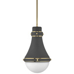 Oliver Pendant - Dark Matte Grey / Etched Opal