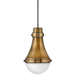 Oliver Pendant - Heritage Brass / Etched Opal