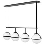 Hollis Linear Pendant - Black / Etched Opal