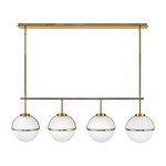 Hollis Linear Pendant - Heritage Brass / Etched Opal
