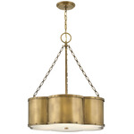 Chance Drum Pendant - Heritage Brass / Etched Opal