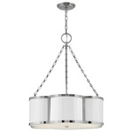 Chance Drum Pendant - Polished Nickel / Etched Opal