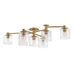 Axel Ceiling Light Fixture - Heritage Brass / Clear