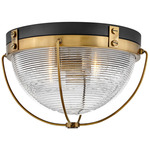 Crew Ceiling Light - Heritage Brass / Clear