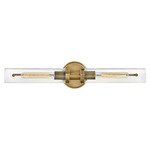 Vaughn Bathroom Vanity Light - Heritage Brass / Clear