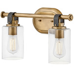 Halstead Bathroom Vanity Light - Heritage Brass / Clear