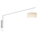 Angelica Plug-in Swing Arm Wall Sconce - White / White