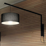 Angelica Plug-in Swing Arm Wall Sconce - Black / Black